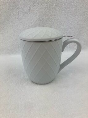 Kitchen & Table by H‑E‑B Ceramic Tea Cup with Stainless Steel Infuser